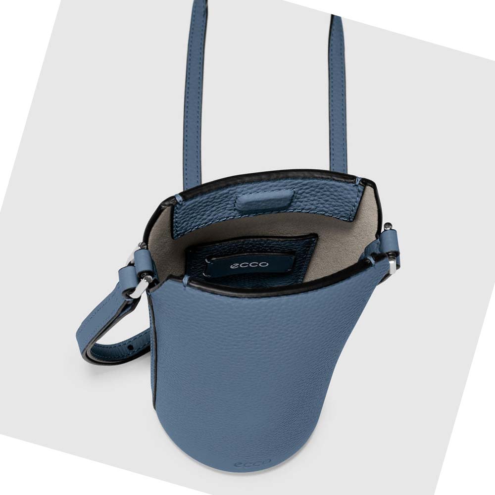 Men's Ecco Textureblock Pot Bags Blue | Canada 701FDN